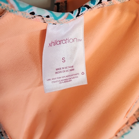 Xhilaration Monokoni Swimsuit Turquoise and Peach Medallion Pattern Sz Small - Picture 13 of 14